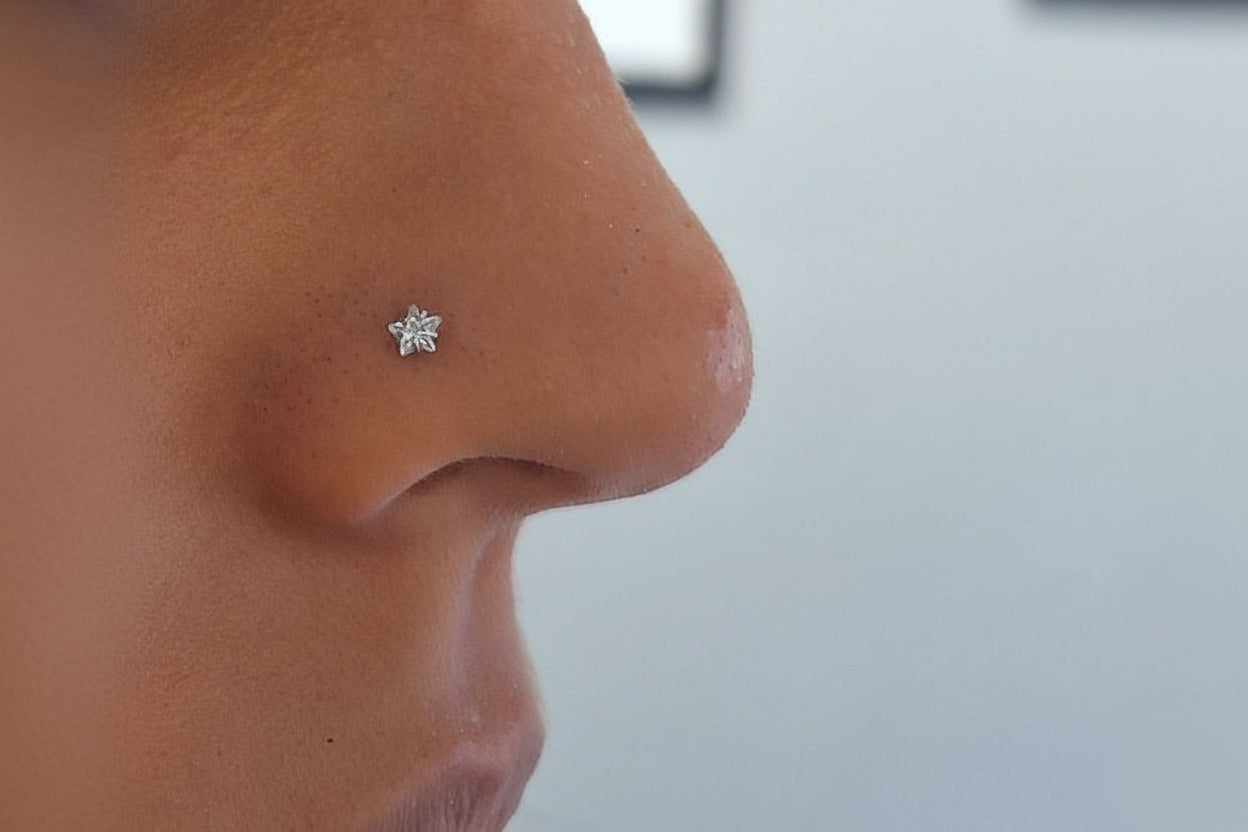 floral nose stud