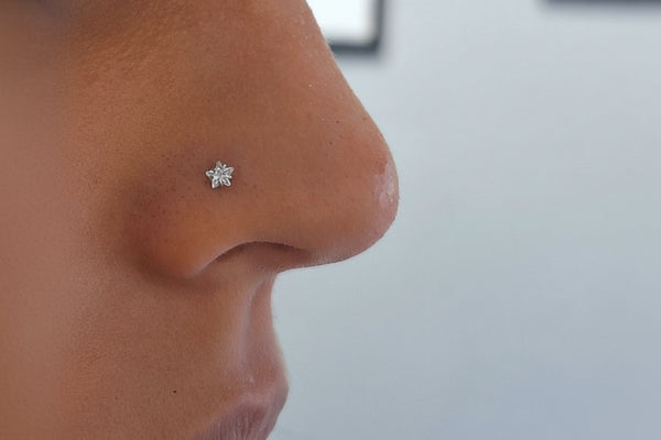 floral nose stud